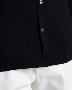 Camicia manica lunga tinta unita nera Cotone biologico e Seta Mulberry | Filatori