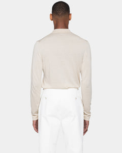 Camicia manica lunga tinta unita sabbia Cotone biologico e Seta Mulberry | Filatori