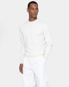 Natural White Crewneck sweatshirt in Cotton Cashmere | Filatori