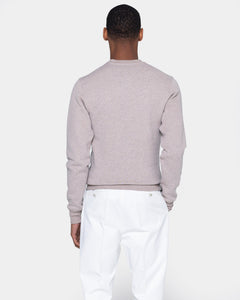 Sand Melange Crewneck sweatshirt in Cotton Cashmere | Filatori