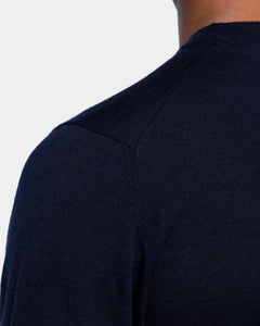 Blue Long Sleeved Crewneck Knitwear in Cashmere Mulberry Silk | Filatori