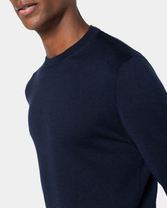 Blue Long Sleeve Crewneck Knitwear in Organic Cotton Mulberry Silk | Filatori