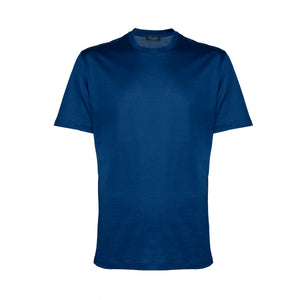 T shirt manica corta tinta unita Blu Marino 100% Cotone egiziano | Filatori