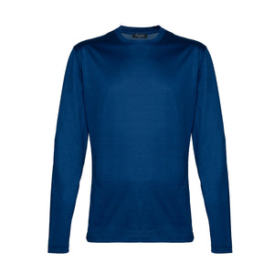 T shirt manica lunga tinta unita Blu Marino 100% Cotone egiziano | Filatori