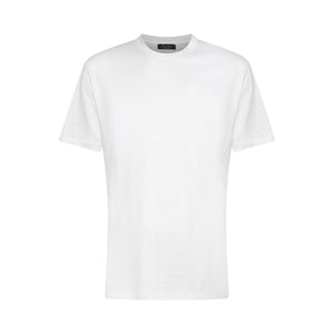 White Short Sleeve T-Shirt 100% European Linen | Filatori 