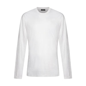 White Long Sleeved T-Shirt 100% European Linen | Filatori 