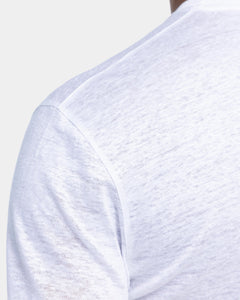 White Long Sleeved T-Shirt 100% European Linen | Filatori 