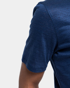 Blue Short Sleeve T-Shirt 100% European Linen | Filatori 