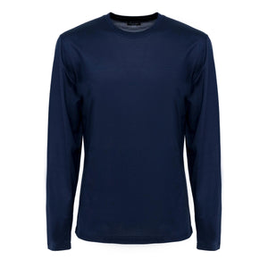 Blue Long Sleeve T-Shirt 100% Ultra-fine Supima Cotton | Filatori 