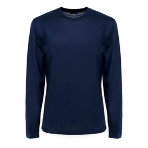 Blue Long Sleeve T-Shirt 100% Egyptian Cotton | Filatori 