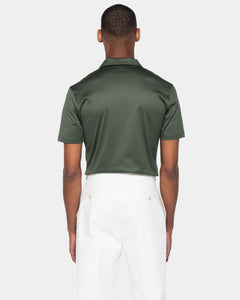 Military Green Short Sleeve Buttonless Polo 100% Egyptian Cotton | Filatori