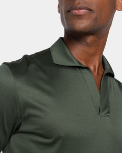 Military Green Short Sleeve Buttonless Polo 100% Egyptian Cotton | Filatori