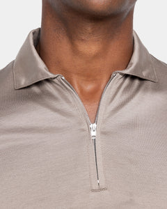 Polo mezza zip manica lunga tinta unita Talpa 100% Cotone egiziano | Filatori