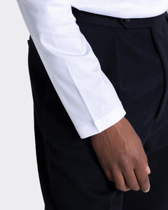 T shirt manica lunga tinta unita Bianca 100% Cotone Supima Ultra-fine | Filatori