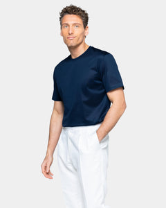 Blue Short Sleeve T-Shirt 100% Egyptian Cotton | Filatori 