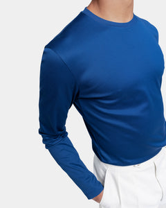 Blue Marine Long Sleeve T-Shirt 100% Ultra-fine Supima Cotton | Filatori 