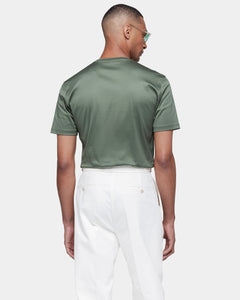 T shirt manica corta tinta unita Verde Militare 100% Cotone Supima Ultra-fine | Filatori